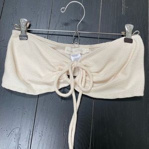 Ribbed bandeau top